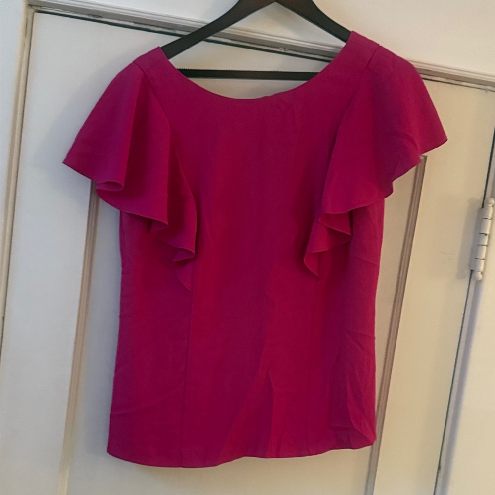 Banana Republic Fuchsia Ruffle Sleeve Blouse